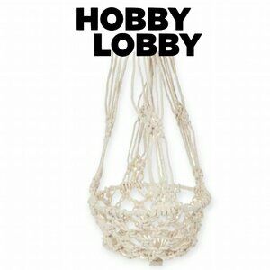 Vintage Cream Macrame Hanging Planter 42 Inch Bohemian 1970s Wall Decor